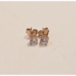 IBB Rose Gold Tone Sterling Silver CZ Stud Earrings 925